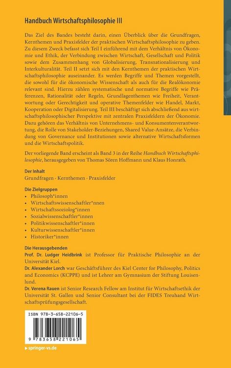 Produktbild: Handbuch Wirtschaftsphilosophie III