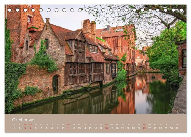 Produktbild: Br&uuml;gge und Gent, eine Fotoreise durch die zwei Perlen Flanderns. (Tischkalender 2026 DIN A5 quer), CALVENDO Monatskalender