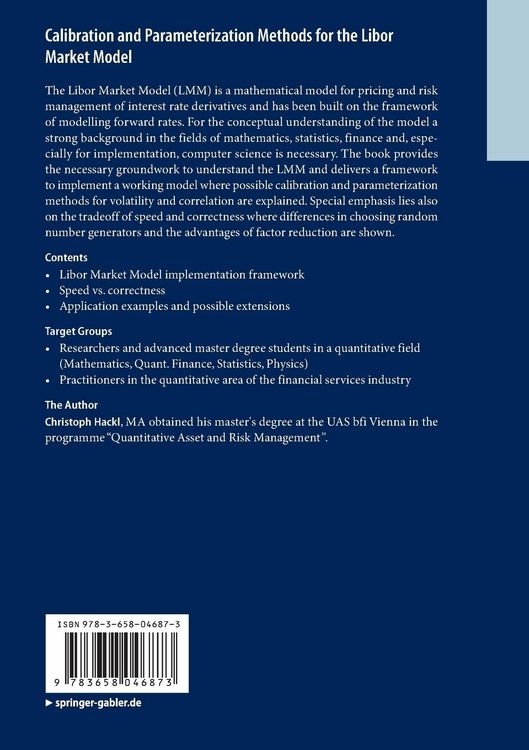 Produktbild: Calibration and Parameterization Methods for the Libor Market Model