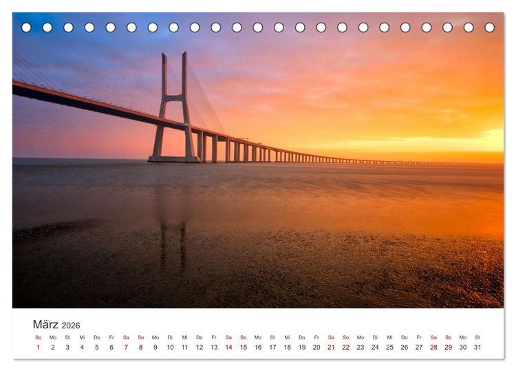 Produktbild: Br&uuml;cken - Die sch&ouml;nsten Br&uuml;cken der Welt. (Tischkalender 2026 DIN A5 quer), CALVENDO Monatskalender