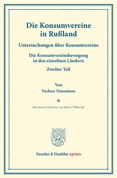 Produktbild: Die Konsumvereine in Ru&szlig;land.