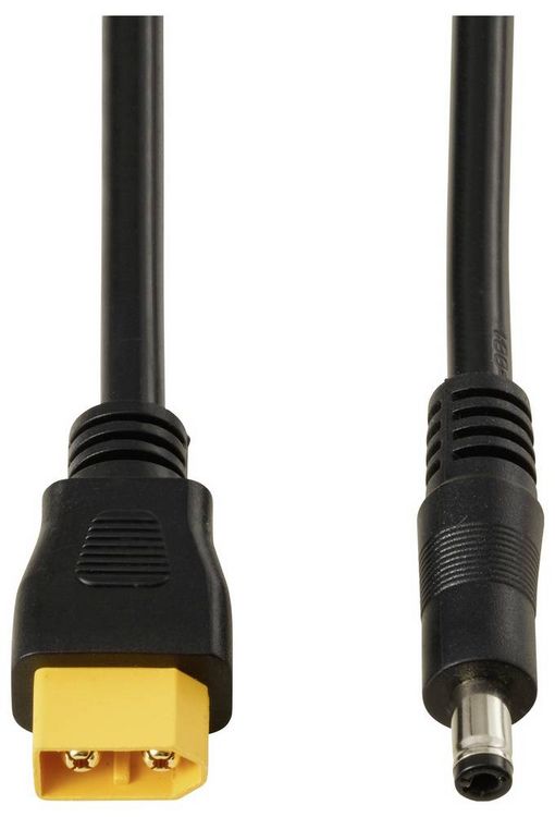 Produktbild: TRU COMPONENTS DC-Stecker 2,5/5,5mm auf XT60-Kabel 0,5m TC-13619296 Schwarz Inhalt: 1St.