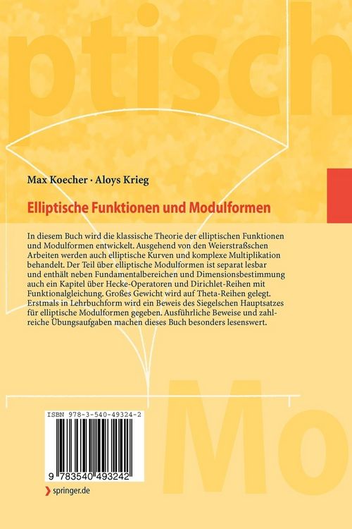 Produktbild: Elliptische Funktionen und Modulformen