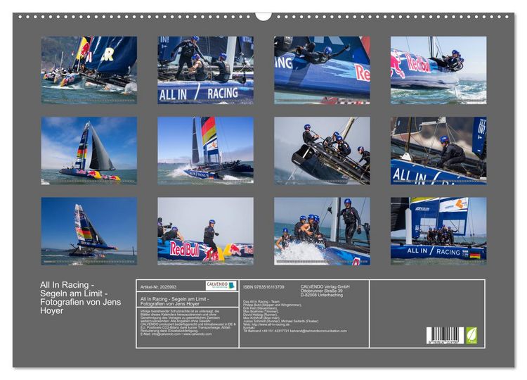 Produktbild: All In Racing - Segeln am Limit - Fotografien von Jens Hoyer (Wandkalender 2026 DIN A2 quer), CALVENDO Monatskalender