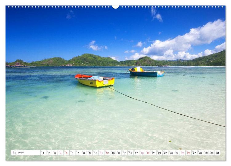 Produktbild: Seychellen Strandfeeling (hochwertiger Premium Wandkalender 2026 DIN A2 quer), Kunstdruck in Hochglanz
