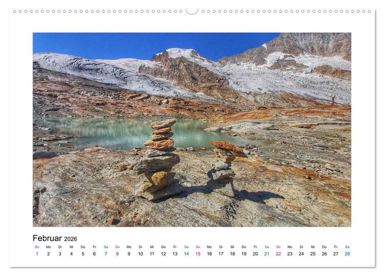 Produktbild: Perlen im Saastal Wallis Schweiz (hochwertiger Premium Wandkalender 2026 DIN A2 quer), Kunstdruck in Hochglanz