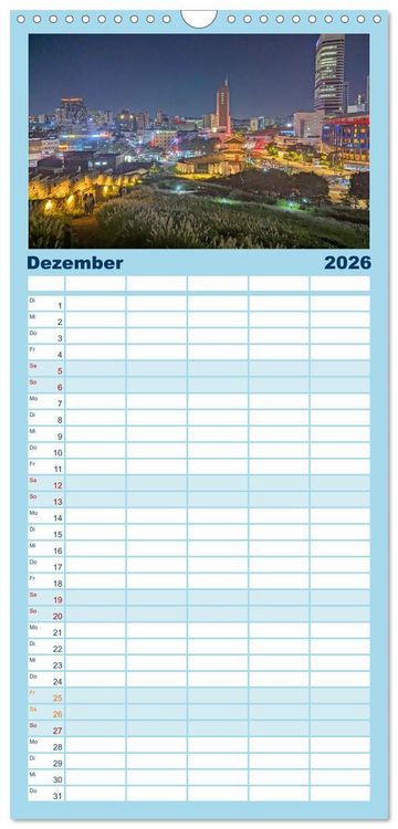 Produktbild: Familienplaner 2026 - Seoul - Stadt der Kontraste mit 5 Spalten (Wandkalender, 21 x 45 cm) CALVENDO