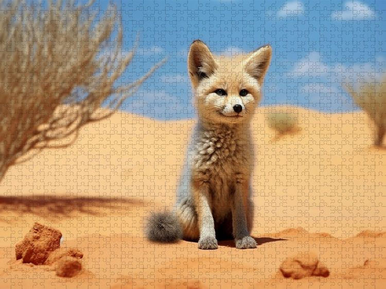 Produktbild: CALVENDO Puzzle W&uuml;stenfuchs Fennek Jungtier | 1000 Teile Lege-Gr&ouml;&szlig;e 64x48cm Foto-Puzzle f&uuml;r gl&uuml;ckliche Stunden