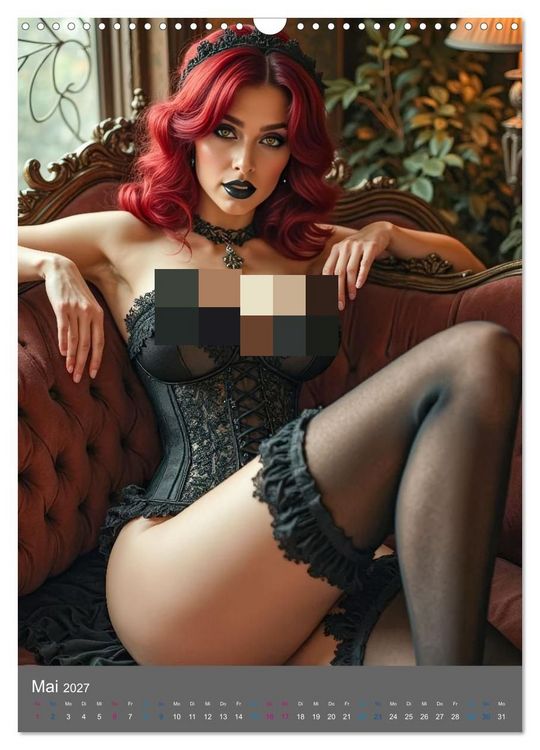 Produktbild: Gothic Dessous Fantasien (Wandkalender 2027 DIN A3 hoch), CALVENDO Monatskalender