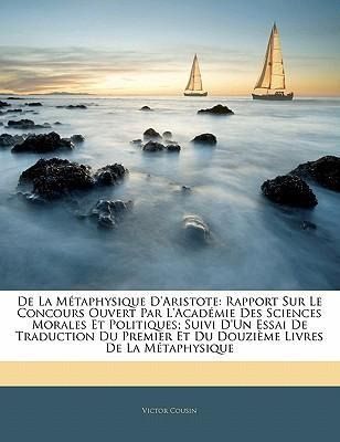 Produktbild: Cousin, V: Fre-De La Mtaphysique Daristot