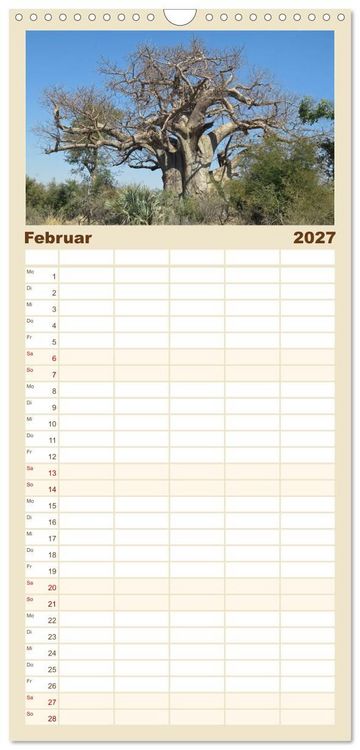 Produktbild: Familienplaner 2027 - Natur und Landschaft. S&uuml;dliches Afrika 2027 mit 5 Spalten (Wandkalender, 21 x 45 cm) CALVENDO