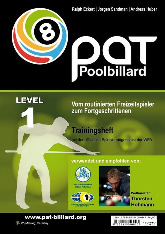 Produktbild: PAT Pool Billard Trainingsheft Stufe 1
