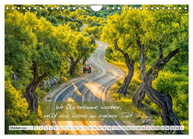 Produktbild: Wege zwischen Asphalt und Himmel - Achtsamkeitskalender mit Weisheiten (Wandkalender 2026 DIN A4 quer), CALVENDO Monatskalender