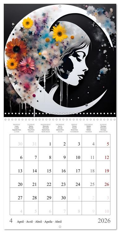 Produktbild: Silhouettes myst&eacute;rieuses (Calendrier mural carr&eacute; 2026 30x30 cm) Calendrier double avec une page pour vos prises de notes