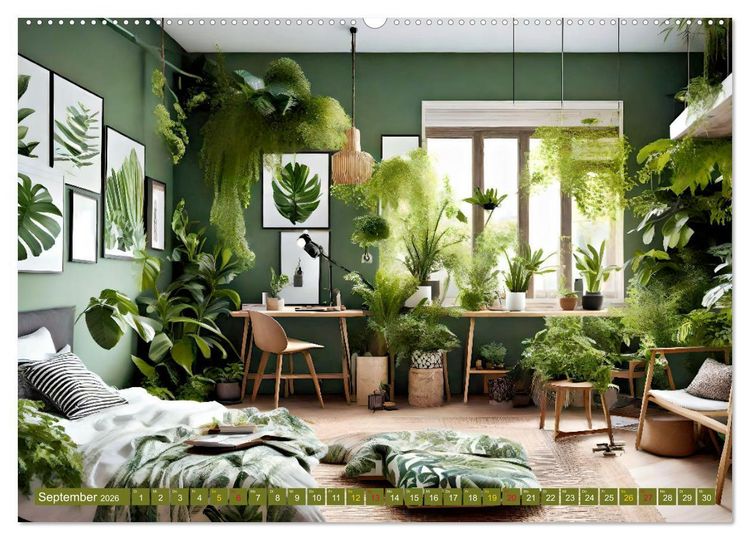 Produktbild: Urban Jungle - wohnen mit Pflanzen (Wandkalender 2026 DIN A2 quer), CALVENDO Monatskalender