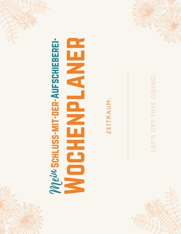 Produktbild: Mein Schluss-mit-der-Aufschieberei-Wochenplaner