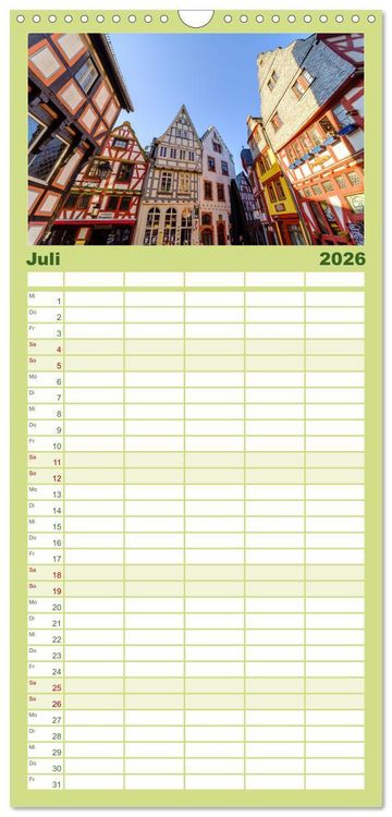 Produktbild: Familienplaner 2026 - Ein Blick auf Limburg an der Lahn mit 5 Spalten (Wandkalender, 21 x 45 cm) CALVENDO