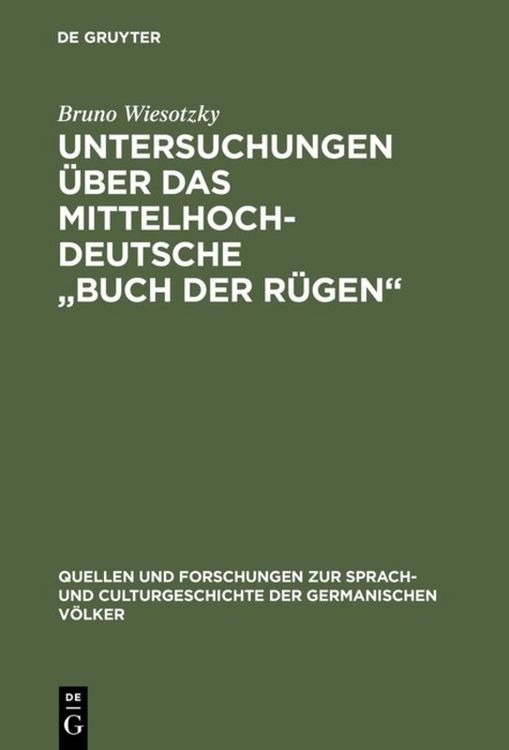 Produktbild: Untersuchungen &uuml;ber das mittelhochdeutsche "Buch der R&uuml;gen"