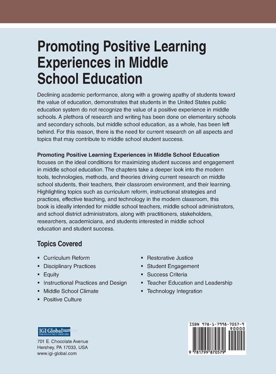 Produktbild: Promoting Positive Learning Experiences in Middle School Education