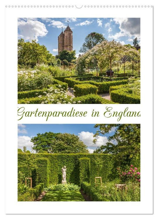 Produktbild: Gartenparadiese in England (Wandkalender 2026 DIN A2 hoch), CALVENDO Monatskalender