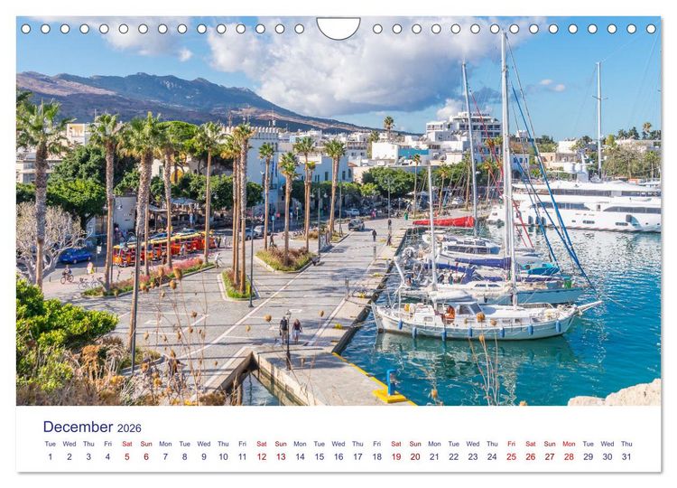 Produktbild: Kos Island - The Island of Hippocrates (Wall Calendar 2026 DIN A4 landscape), CALVENDO 12 Month Wall Calendar