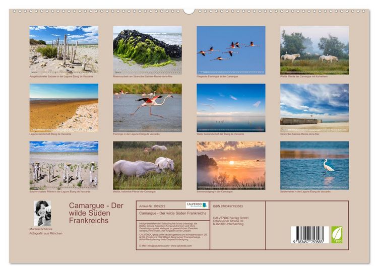 Produktbild: Camargue - Der wilde S&uuml;den Frankreichs (hochwertiger Premium Wandkalender 2026 DIN A2 quer), Kunstdruck in Hochglanz