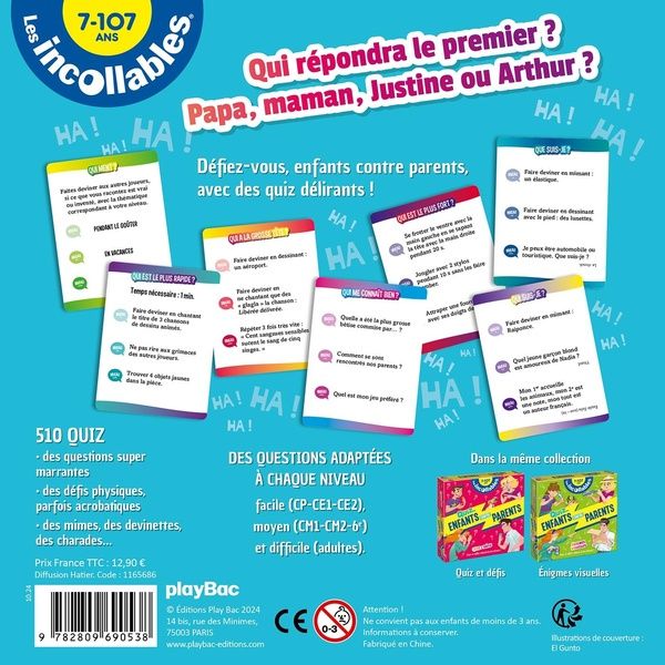 Produktbild: Quiz enfants contre parents : les incollables, 7-107 ans