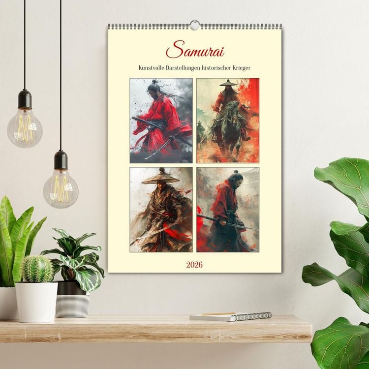 Produktbild: Samurai. Kunstvolle Darstellungen historischer Krieger (Wandkalender 2026 DIN A2 hoch), CALVENDO Monatskalender