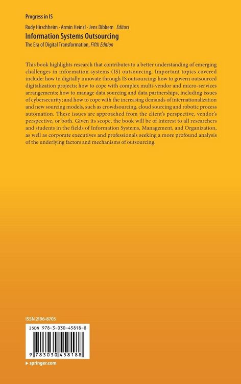 Produktbild: Information Systems Outsourcing