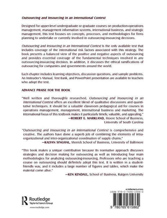 Produktbild: Outsourcing and Insourcing in an International Context