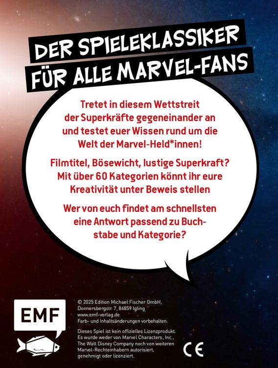 Produktbild: Kartenspiel: Stadt, Land, ... Das inoffizielle Spiel f&uuml;r Marvel-Fans mit 128 Karten