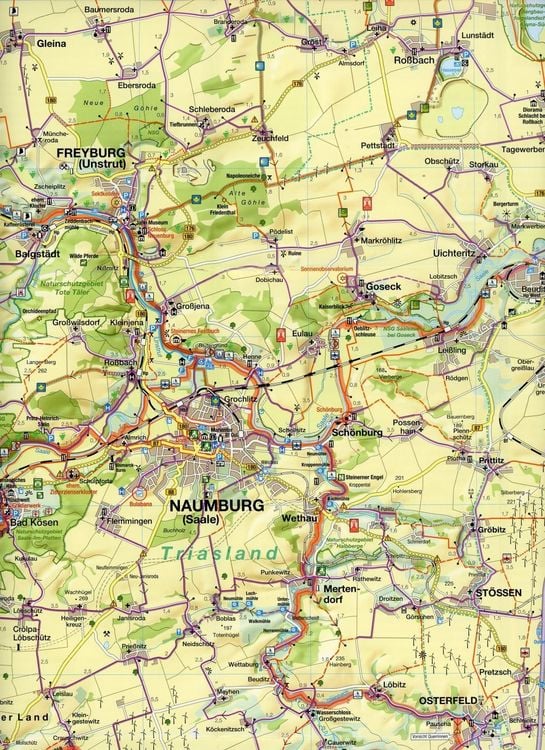 Produktbild: Pocket-Fahrradkarte Naumburg, Saale-Unstrut-Elster-Radacht 1:75.000