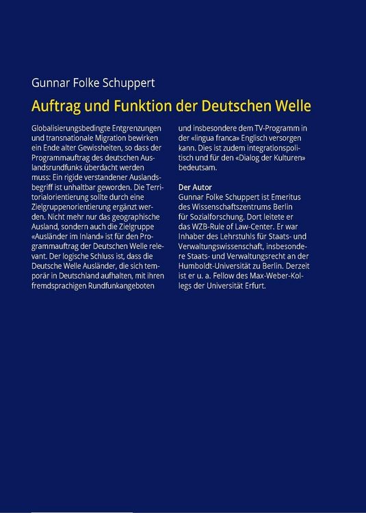 Produktbild: Auftrag und Funktion der Deutschen Welle