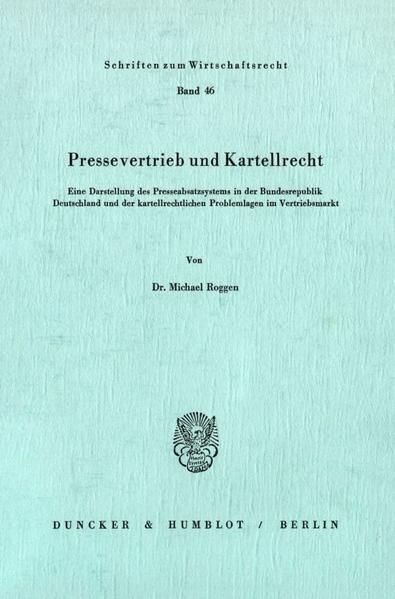 Produktbild: Pressevertrieb und Kartellrecht.