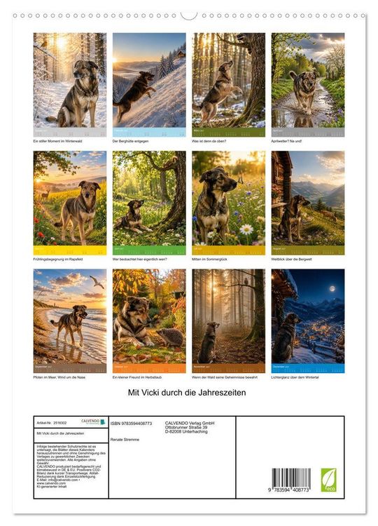 Produktbild: Mit Vicki durch die Jahreszeiten (hochwertiger Premium Wandkalender 2027 DIN A2 hoch), Kunstdruck in Hochglanz