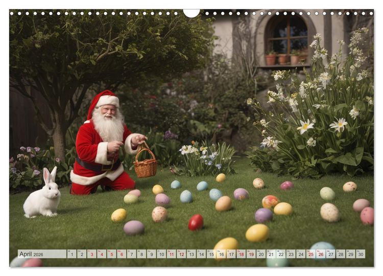 Produktbild: Durch das Jahr mit dem Weihnachtsmann (Wandkalender 2026 DIN A3 quer), CALVENDO Monatskalender
