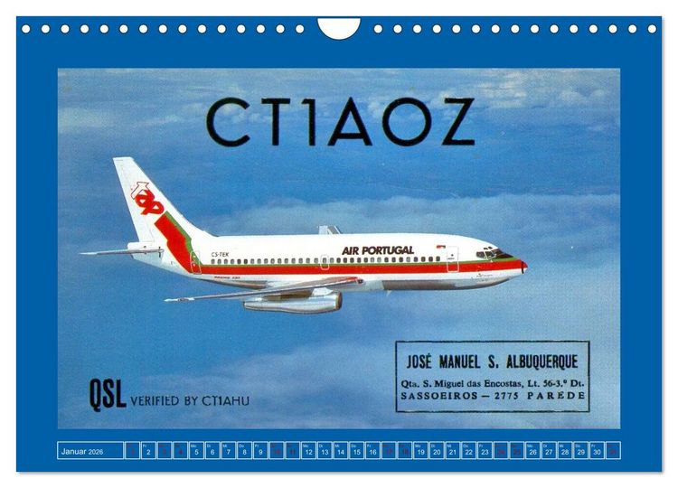 Produktbild: &Uuml;ber den Wolken - Flugzeuge des 20. Jahrhunderts auf Amateurfunkkarten (Wandkalender 2026 DIN A4 quer), CALVENDO Monatskalender