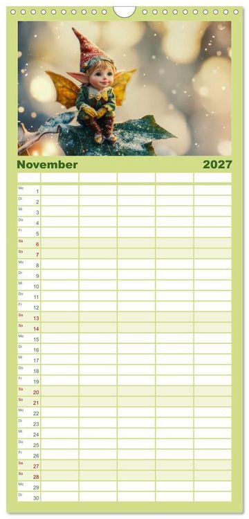 Produktbild: Familienplaner 2027 - Niedliche Naturwesen mit 5 Spalten (Wandkalender, 21 x 45 cm) CALVENDO