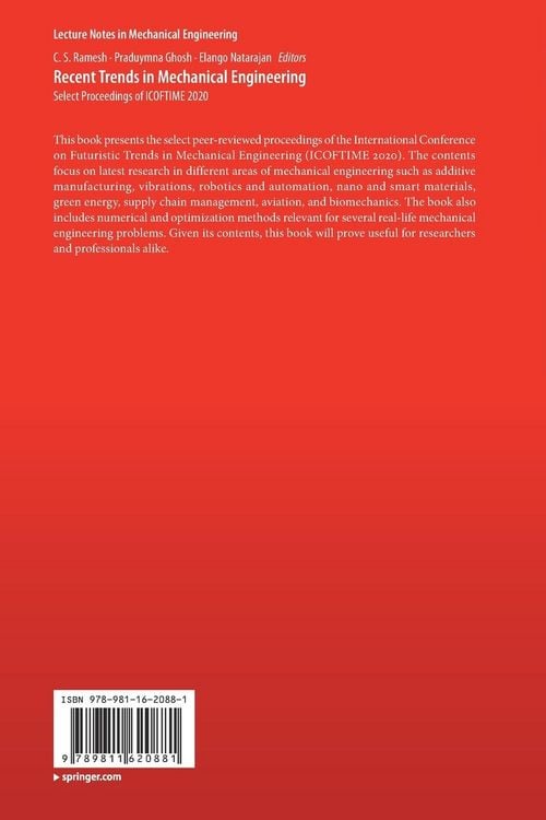 Produktbild: Recent Trends in Mechanical Engineering
