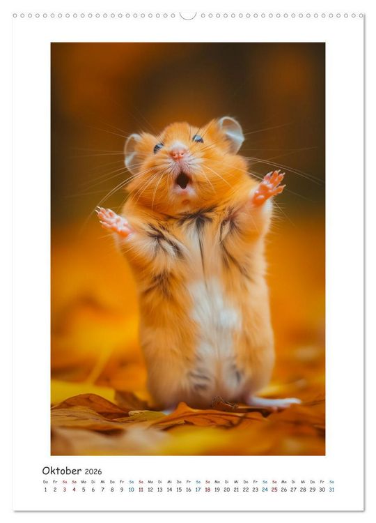 Produktbild: Lustige kleine Hamster (hochwertiger Premium Wandkalender 2026 DIN A2 hoch), Kunstdruck in Hochglanz