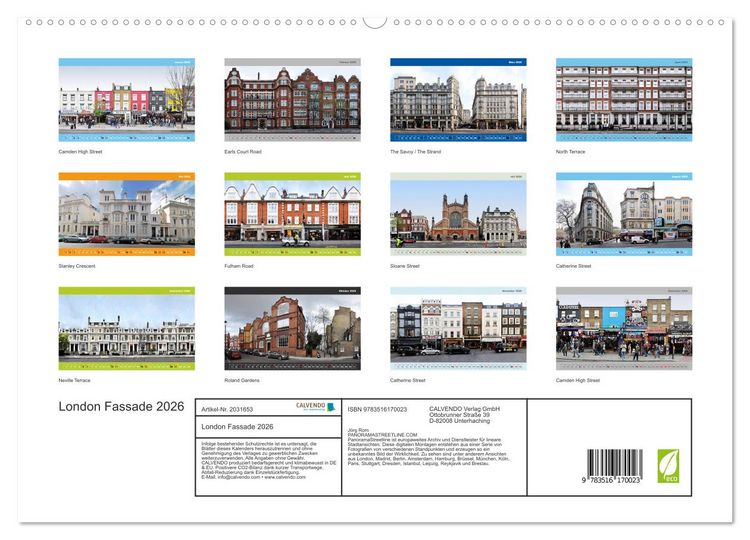 Produktbild: London Fassade 2026 (hochwertiger Premium Wandkalender 2026 DIN A2 quer), Kunstdruck in Hochglanz
