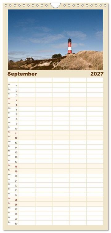 Produktbild: Familienplaner 2027 - Sylt-Momente mit 5 Spalten (Wandkalender, 21 x 45 cm) CALVENDO