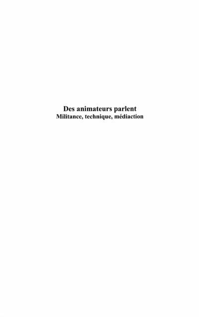 Produktbild: Des animateurs parlent
