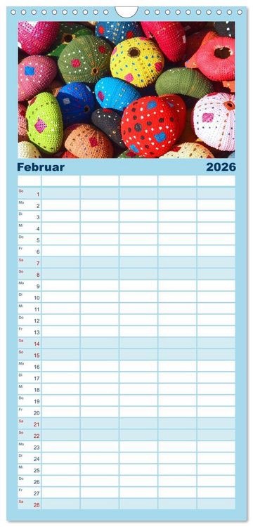 Produktbild: Familienplaner 2026 - Fischkunst und Fischergl&uuml;ck mit 5 Spalten (Wandkalender, 21 x 45 cm) CALVENDO