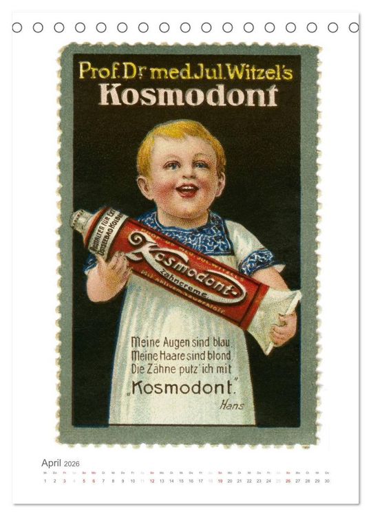 Produktbild: Werbemarken des fr&uuml;hen 20. Jahrhunderts (Tischkalender 2026 DIN A5 hoch), CALVENDO Monatskalender