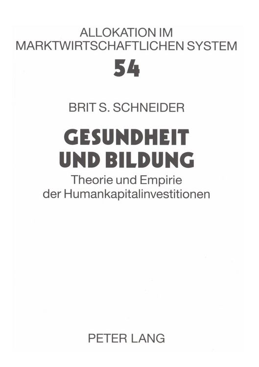 Produktbild: Gesundheit und Bildung
