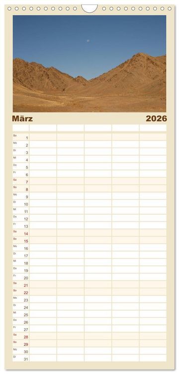 Produktbild: Familienplaner 2026 - W&uuml;ste Gobi mit 5 Spalten (Wandkalender, 21 x 45 cm) CALVENDO