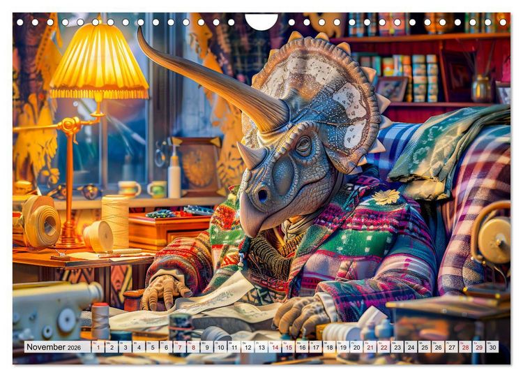 Produktbild: Dinosaurier-Alltag - Wenn sie nicht ausgestorben w&auml;ren! (Wandkalender 2026 DIN A4 quer), CALVENDO Monatskalender