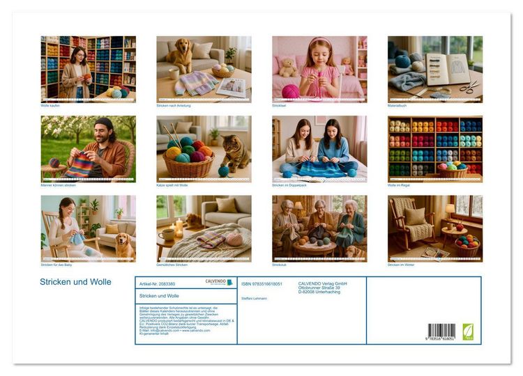Produktbild: Stricken und Wolle (Wandkalender 2026 DIN A2 quer), CALVENDO Monatskalender