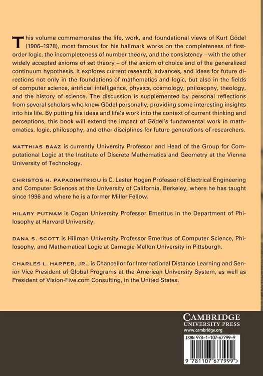 Produktbild: Kurt Godel and the Foundations of Mathematics